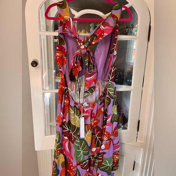 NWT House of Harlow 1960 Multicolor Leaf Pattern Dress - Picture 2 of 3